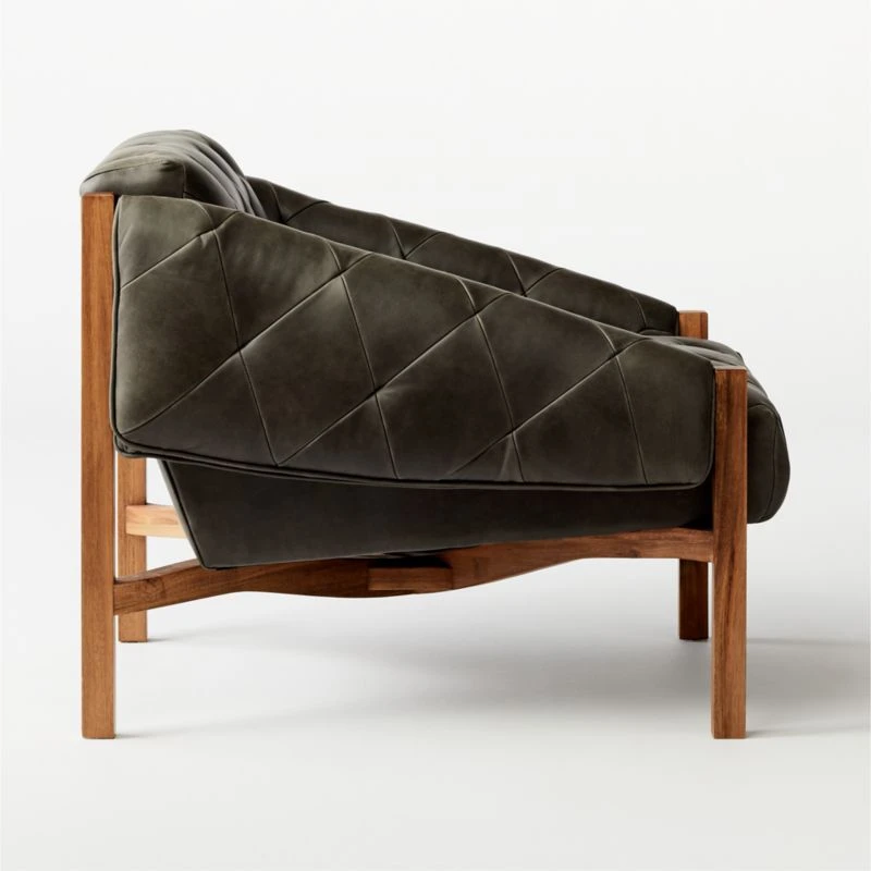 Abruzzo Charcoal Leather Tufted Chair 5 Abruzzo Charcoal Leather Tufted Chair - Image 5