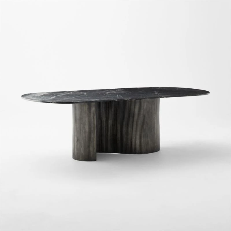 Aster Black Marble And Aluminum Dining Table 5 Aster Black Marble And Aluminum Dining Table - Image 5