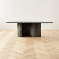 Aster Black Marble And Aluminum Dining Table