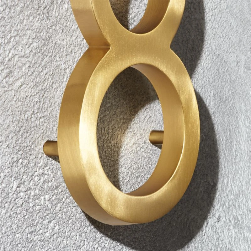 Aurele 6" Brushed Brass House Number 1 3 Aurele 6" Brushed Brass House Number 1 - Image 3