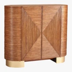 Avalon Rattan Bar Cabinet -Furniture Sales Store AvalonRattanBar3QFS18