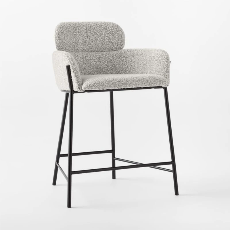 Azalea Boucle Upholstered Counter Stool 3 Azalea Boucle Upholstered Counter Stool - Image 3