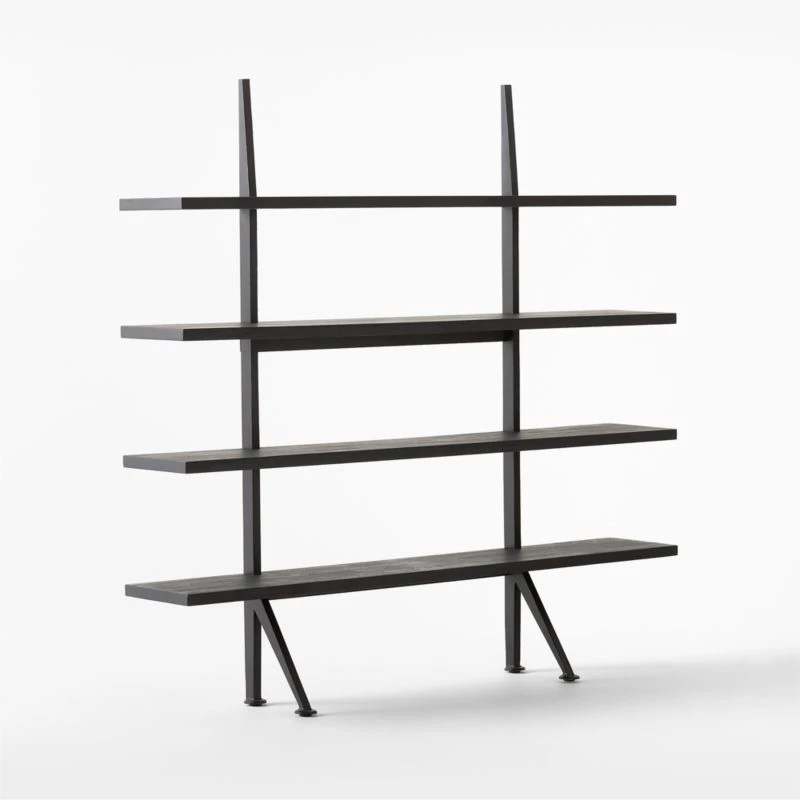 Azzurra Black Metal And Wood Bookshelf 3 Azzurra Black Metal And Wood Bookshelf - Image 3