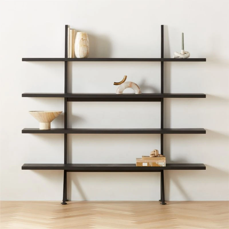 Azzurra Black Metal And Wood Bookshelf 1 Azzurra Black Metal And Wood Bookshelf