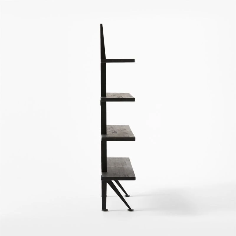 Azzurra Black Metal And Wood Bookshelf 4 Azzurra Black Metal And Wood Bookshelf - Image 4