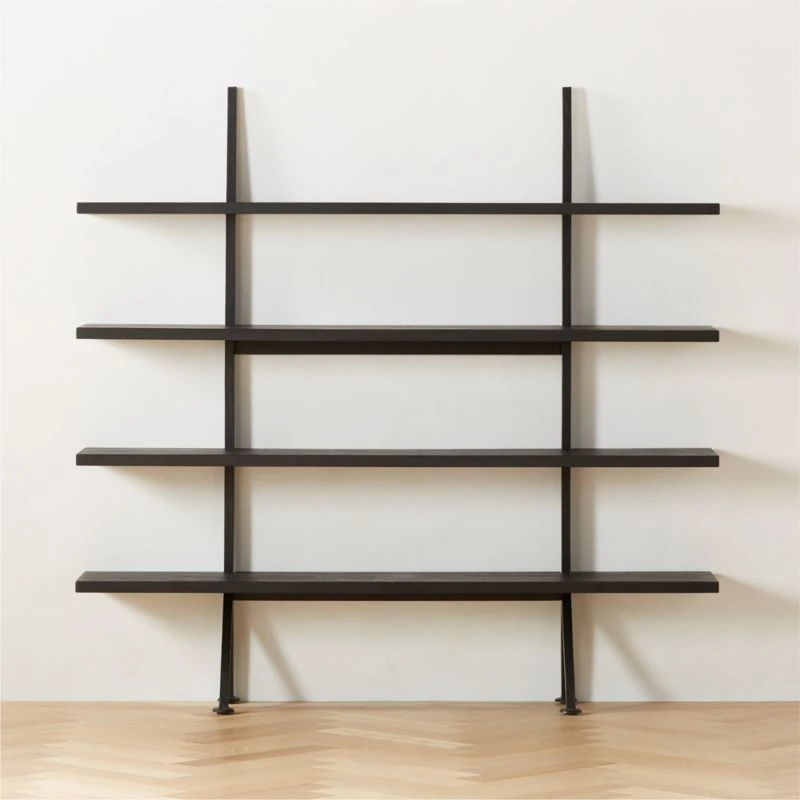Azzurra Black Metal And Wood Bookshelf 2 Azzurra Black Metal And Wood Bookshelf - Image 2