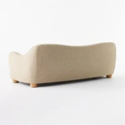 Bacio Camel Boucle Sofa With Bleached Oak Legs -Furniture Sales Store BacioCamelSofa3QBSSS21