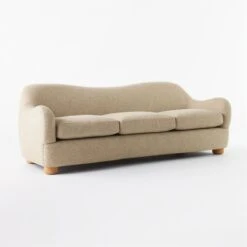 Bacio Camel Boucle Sofa With Bleached Oak Legs -Furniture Sales Store BacioCamelSofa3QSSS21