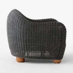 Bacio Graphite Rattan Outdoor Lounge Chair With Grey Sunbrella® Cushions -Furniture Sales Store BacioGreyLoungeChairSDSSS23