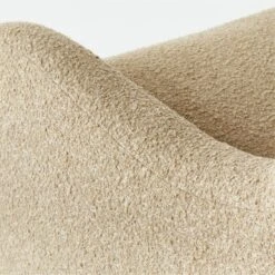 Bacio Camel Boucle Lounge Chair With Bleached Oak Legs -Furniture Sales Store BacioLoungeChairCamelAVSSS21