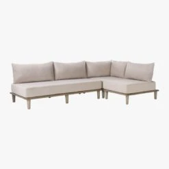 Baixa 3-Piece Wood Outdoor Patio Sectional Sofa -Furniture Sales Store BaxiaWood3PcSect3QS20