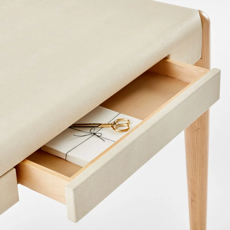 Beto White Shagreen Desk With Drawer 8 Beto White Shagreen Desk With Drawer - Image 8