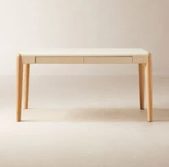 Beto White Shagreen Desk With Drawer