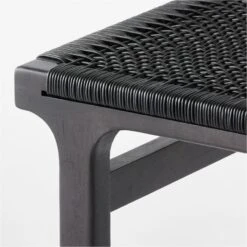 Large Black Leather Woven Bench 13 Large Black Leather Woven Bench -Furniture Sales Store BlackLthrWrappedBenchLgAVSSF21