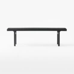 Large Black Leather Woven Bench 10 Large Black Leather Woven Bench -Furniture Sales Store BlackLthrWrappedBenchLgSOSSF21