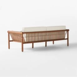Bonelli Teak Outdoor Sofa With Ivory Sunbrella® Cushions -Furniture Sales Store BonelliSofa3QBSSS23
