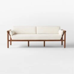 Bonelli Teak Outdoor Sofa With Ivory Sunbrella® Cushions -Furniture Sales Store BonelliSofaSOSSS23