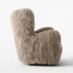 Bozzi Taupe Mongolian Sheepskin Accent Chair -Furniture Sales Store BozziDkGryMnglnShpsknChrSDSSF22