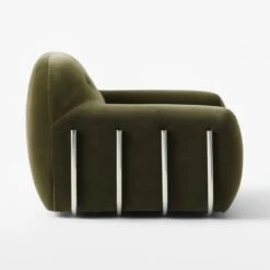 Brace Green Velvet Tufted Lounge Chair -Furniture Sales Store BraceGreenMinkChairSDSSF22