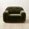 Brace Green Velvet Tufted Lounge Chair