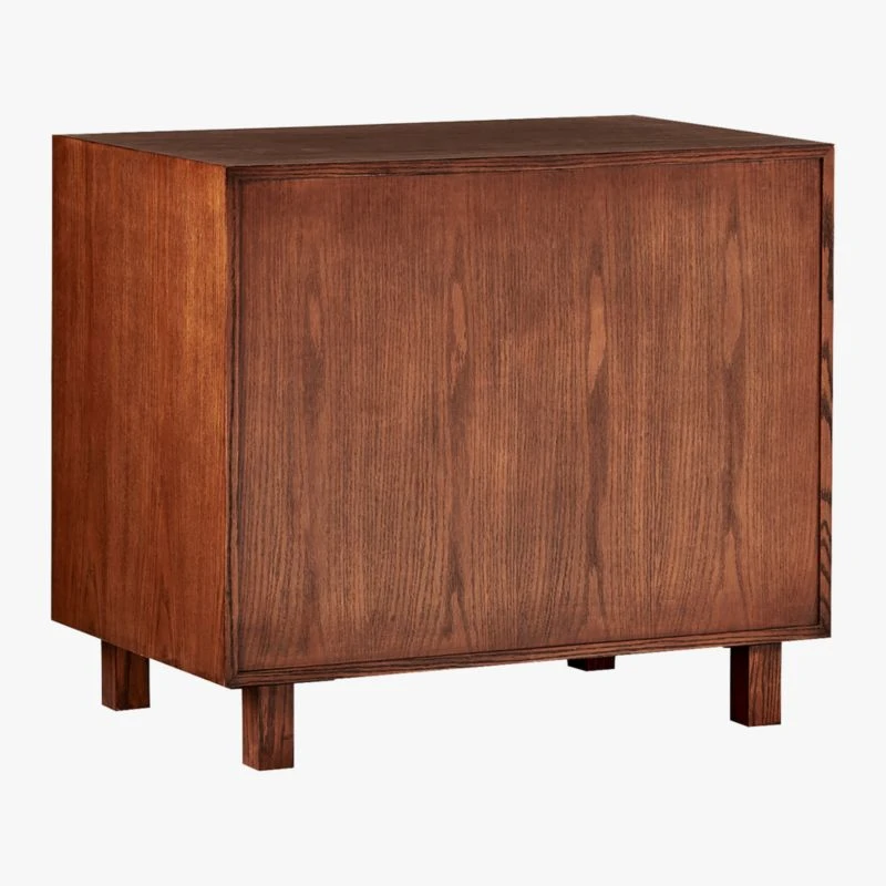 Inline Oak Wood 4-Drawer File Cabinet With Brass Handles 8 Inline Oak Wood 4-Drawer File Cabinet With Brass Handles - Image 8