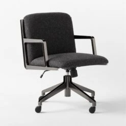 Brecha Grey Upholstered Office Chair -Furniture Sales Store BrechaGreyChair3QSSS23