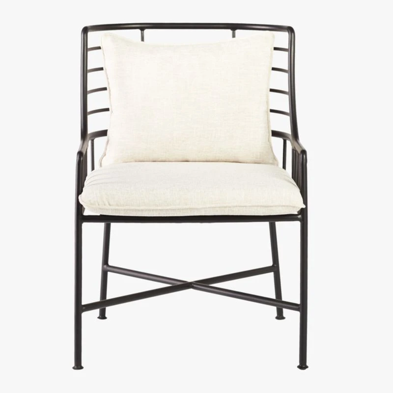 Breton Black Metal Dining Armchair Set Of 4 2 Breton Black Metal Dining Armchair Set Of 4 - Image 2