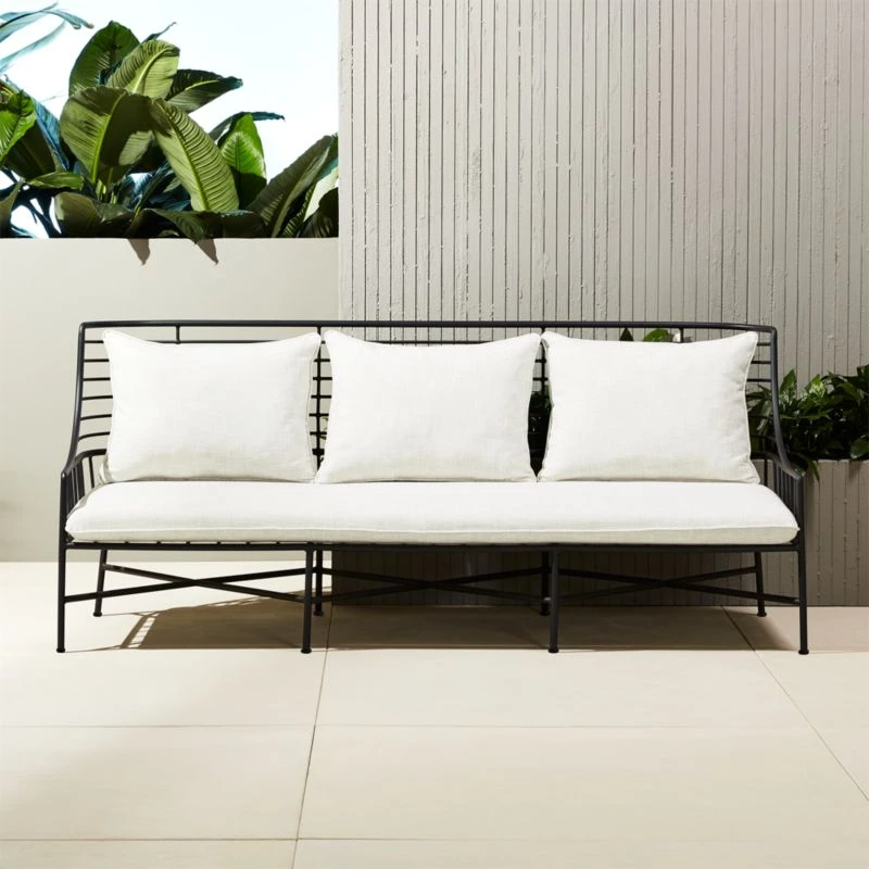 Breton Black Metal Outdoor Sofa 1 Breton Black Metal Outdoor Sofa