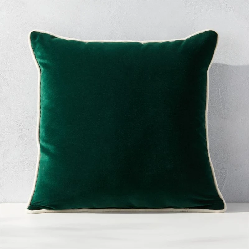 Bronte Green Velvet Outdoor Throw Pillow 20'' 1 Bronte Green Velvet Outdoor Throw Pillow 20''