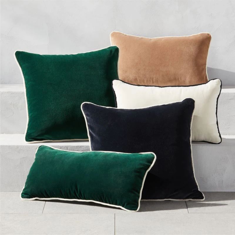 Bronte Green Velvet Outdoor Throw Pillow 20'' 3 Bronte Green Velvet Outdoor Throw Pillow 20'' - Image 3