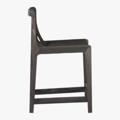 Burano Charcoal Grey Leather Sling Counter Stool -Furniture Sales Store BuranoCntrStoolChrcl24inSDF18
