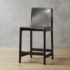 Burano Charcoal Grey Leather Sling Counter Stool