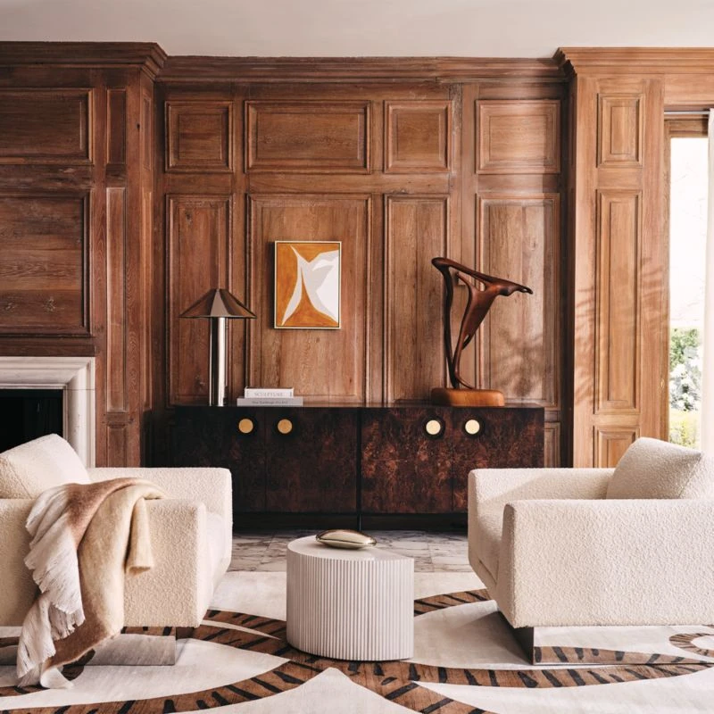 Carbon Brown Burl Wood Media Console 2 Carbon Brown Burl Wood Media Console - Image 2