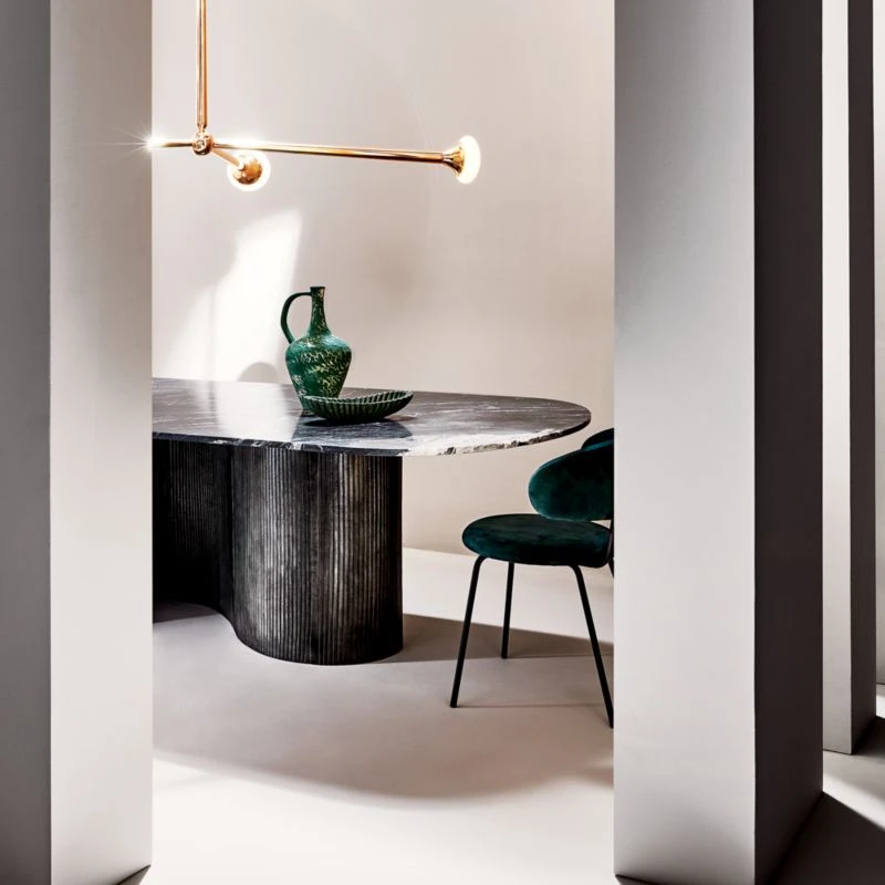 Aster Black Marble And Aluminum Dining Table 3 Aster Black Marble And Aluminum Dining Table - Image 3