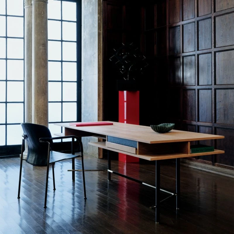 Portofino Cerused White Oak Wood Desk 2 Portofino Cerused White Oak Wood Desk - Image 2