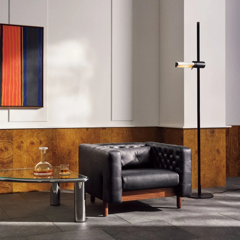 Marconi Tufted Black Leather Accent Chair 6 Marconi Tufted Black Leather Accent Chair - Image 6