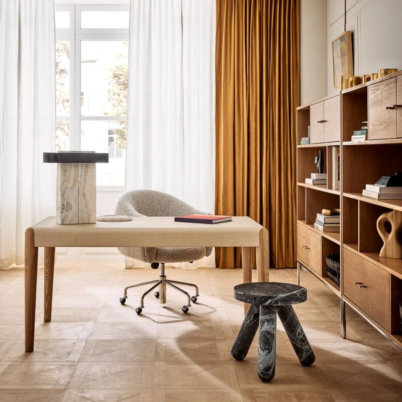 Beto White Shagreen Desk With Drawer 2 Beto White Shagreen Desk With Drawer - Image 2