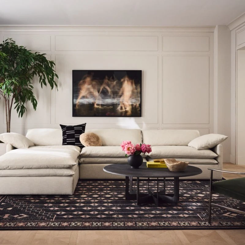 Mattea 4-Piece Neutral Performance Linen Sectional Sofa With Left-Arm 2 Mattea 4-Piece Neutral Performance Linen Sectional Sofa With Left-Arm - Image 2