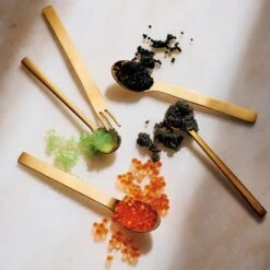 Set Of 6 Mini Gold Cocktail Forks -Furniture Sales Store CB2HOL22 21F hero 1