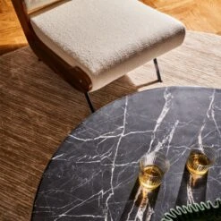 Meda Ivory Wool Armless Lounge Chair -Furniture Sales Store CB2PH23 BAR 127