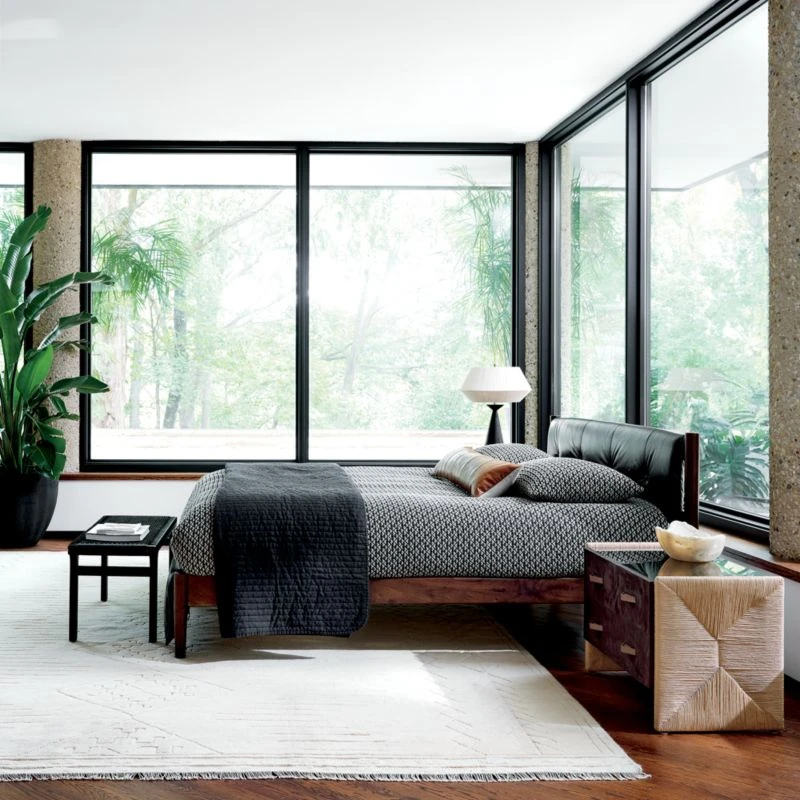 Crillo 2-Drawer Brown Nightstand With Mirror Top 3 Crillo 2-Drawer Brown Nightstand With Mirror Top - Image 3