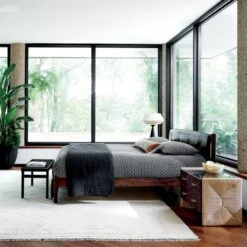 Maraba Black Leather Queen Bed -Furniture Sales Store CB2SP22 08A V1