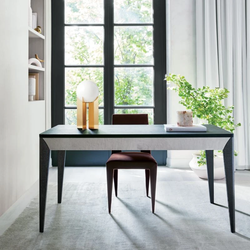 Scuro 2-Drawer Black Oak Wood Desk 2 Scuro 2-Drawer Black Oak Wood Desk - Image 2