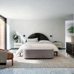 Oberlin 4-Drawer Black Leather And Wood Dresser -Furniture Sales Store CB2SP22 41A