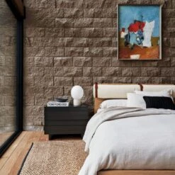 Seacliff 2-Drawer Black Oak Wood Nightstand -Furniture Sales Store CB2SP22 LF 5A REP hero