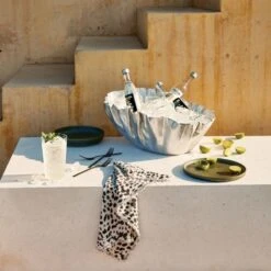 Meyer Polished Aluminum Champagne/Wine Chiller -Furniture Sales Store CB2SU22 02B v1 RET