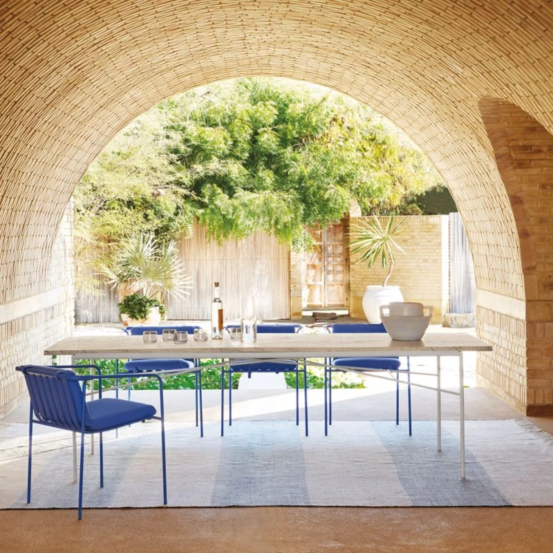 Navene Blue Outdoor Dining Armchair Set Of 4 2 Navene Blue Outdoor Dining Armchair Set Of 4 - Image 2