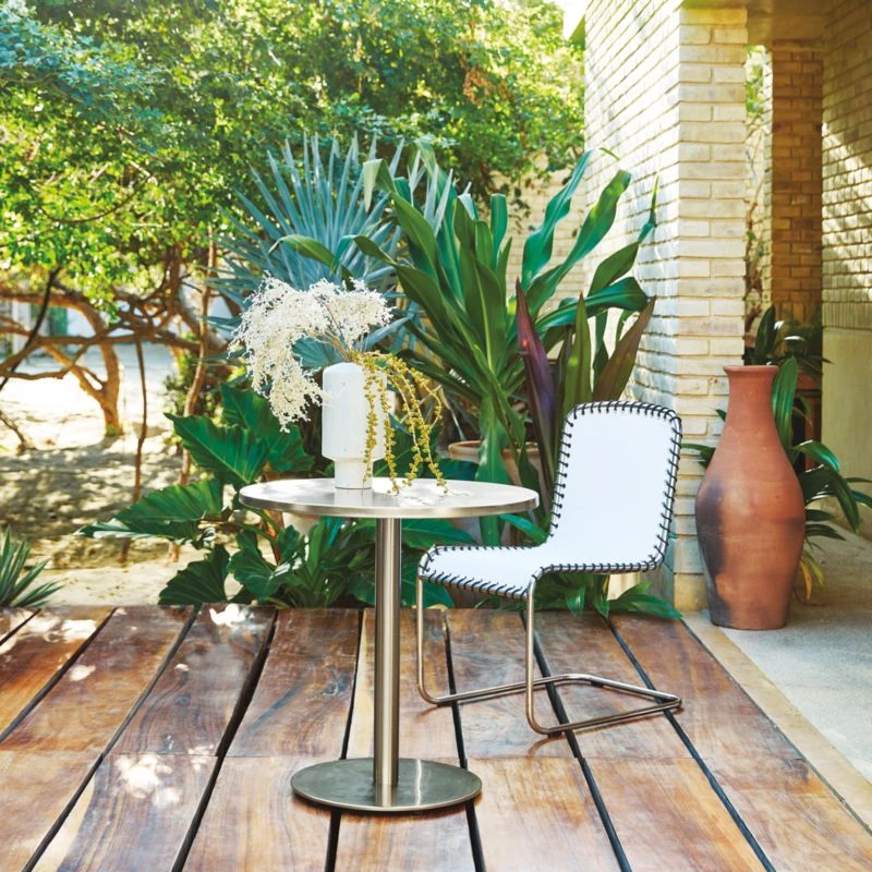 Enzo Natural Sunbrella ® Outdoor Armless Sling Chair Set Of 4 2 Enzo Natural Sunbrella ® Outdoor Armless Sling Chair Set Of 4 - Image 2