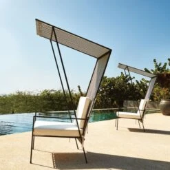 Pavilion Black Outdoor Cabana Chair With Sunbrella Cushion And Shade Model 6571 -Furniture Sales Store CB2SU22 17A v5 RET