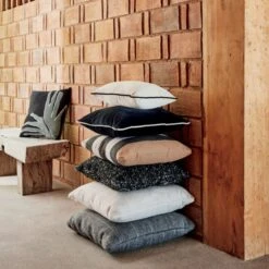 20'' Bronte Recycled Velvet Black And White Outdoor Throw Pillow -Furniture Sales Store CB2SU22 22B hero 1